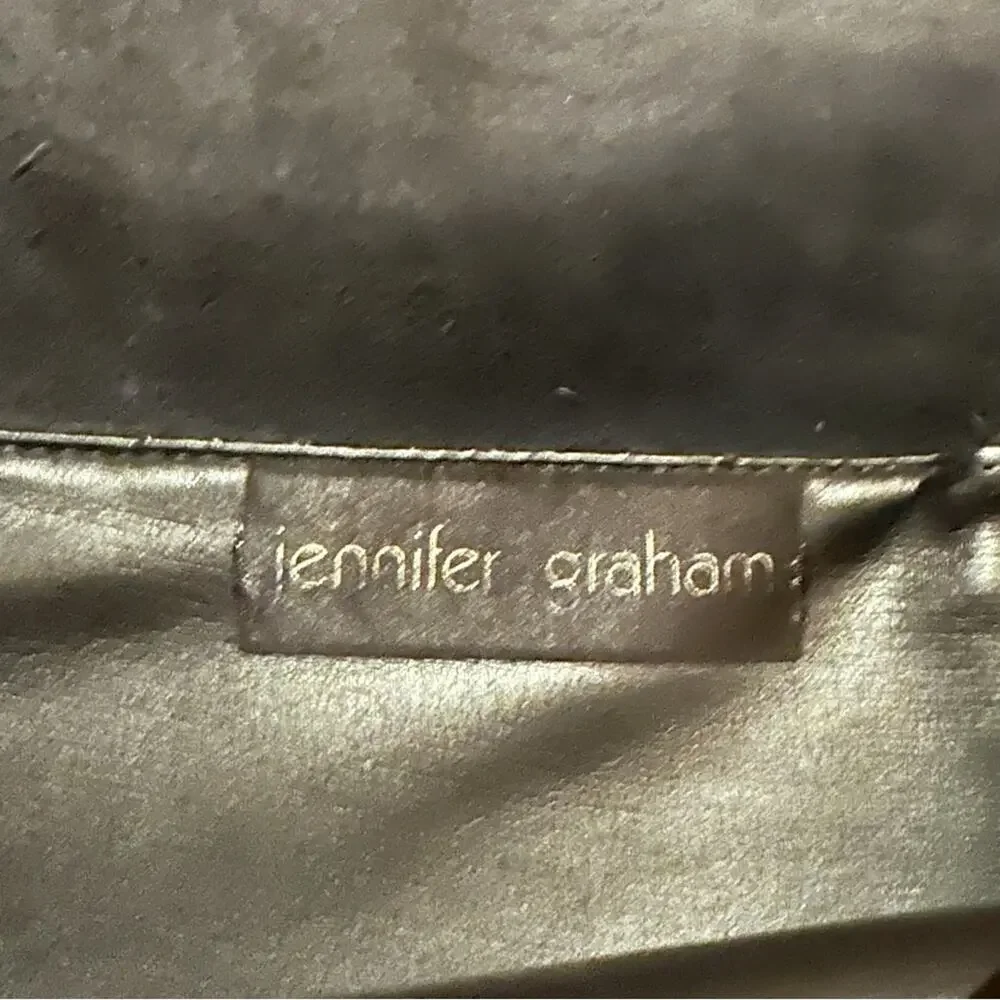 Jennifer Graham Classic Black Pebbled Leather Crossbody Messenger Bag